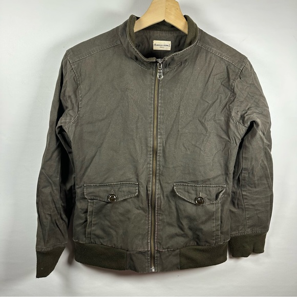Bridge and Burn Jackets & Blazers - Bridge and Burn Brown Bomber Jacket with Stand-Up Collar and Full-Length Zipper